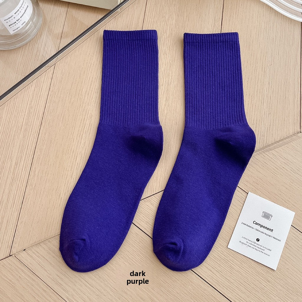 Unisex Combed Cotton Mid-Calf Socks teemdrop