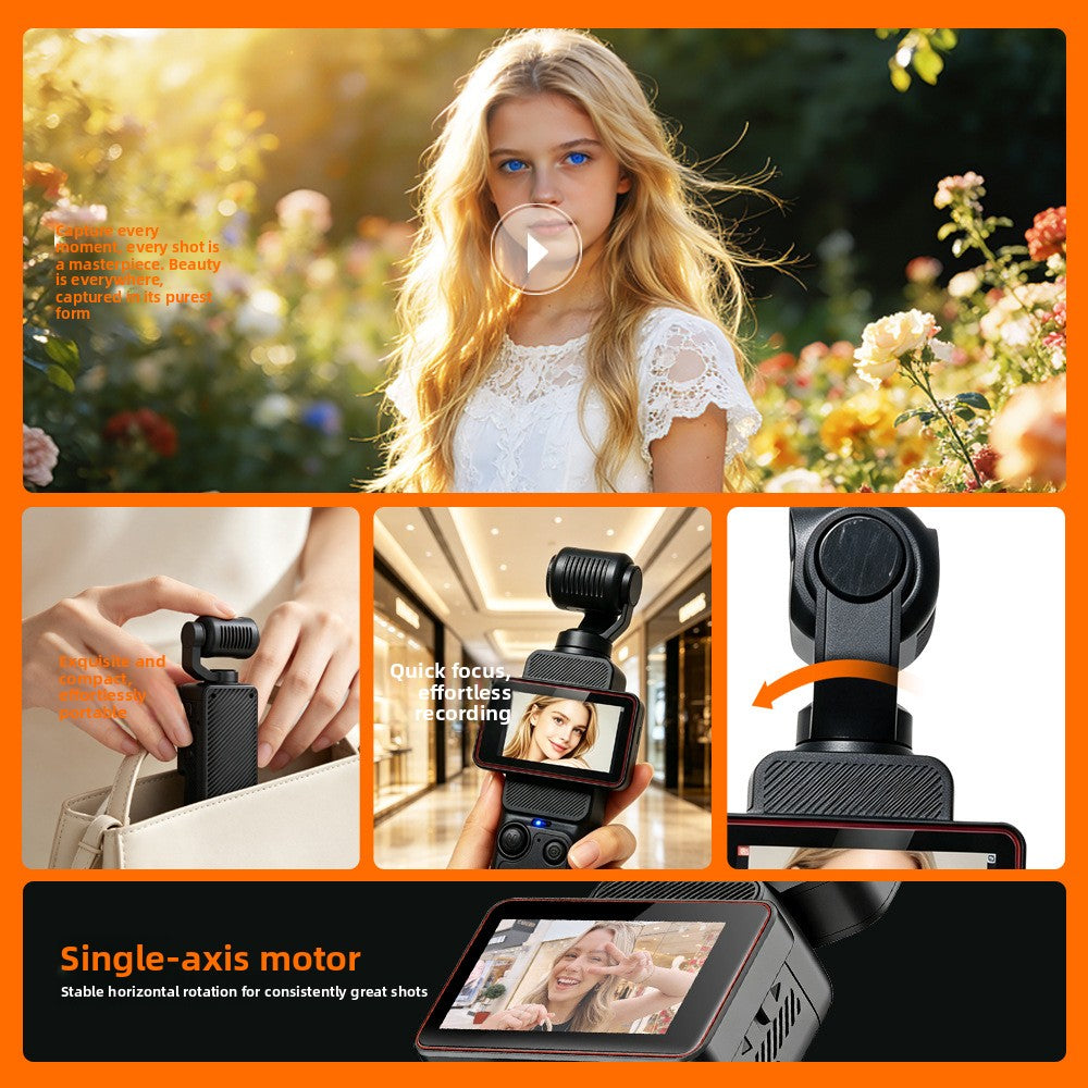 Pocket Action Camera with Rotating Screen WiFi 2.0 LCD Dual Anti-Shake Handheld Recorder teemdrop