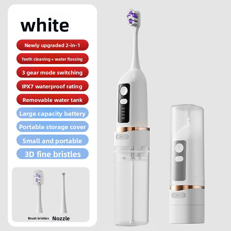 Two-in-one household waterproof ultrasonic toothbrush