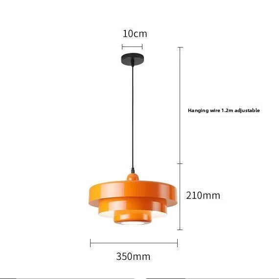 Nordic Minimalist Retro Cake-Shaped Pendant Light Tri-Color LED Aluminum