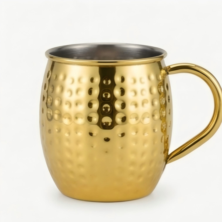 Stainless Steel Hammered Textured Cup