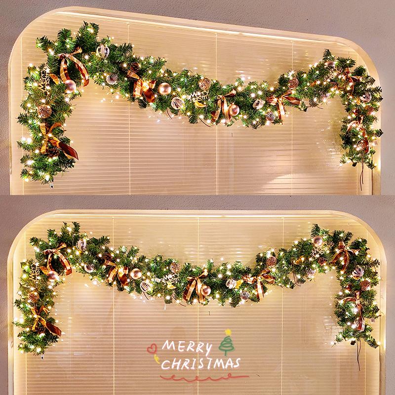 Christmas decorative rattan glowing rattan grass pine branch light string teemdrop