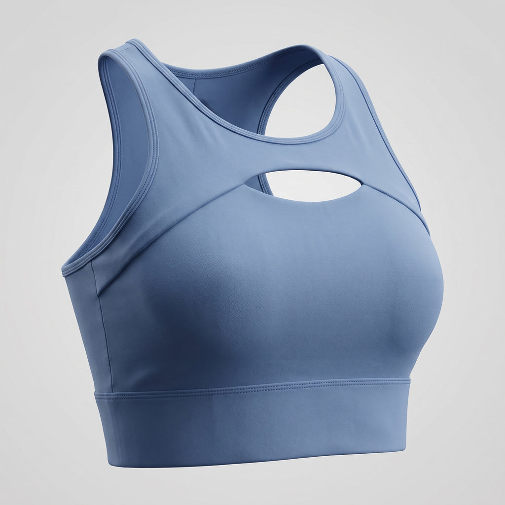 Women's High-Impact Hollow-Out Push-Up Sports Bra with Adjustable Back Clasp teemdrop