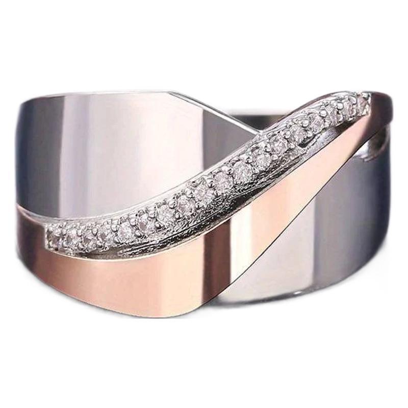 Creative Cross-Wrapped Zircon Ring