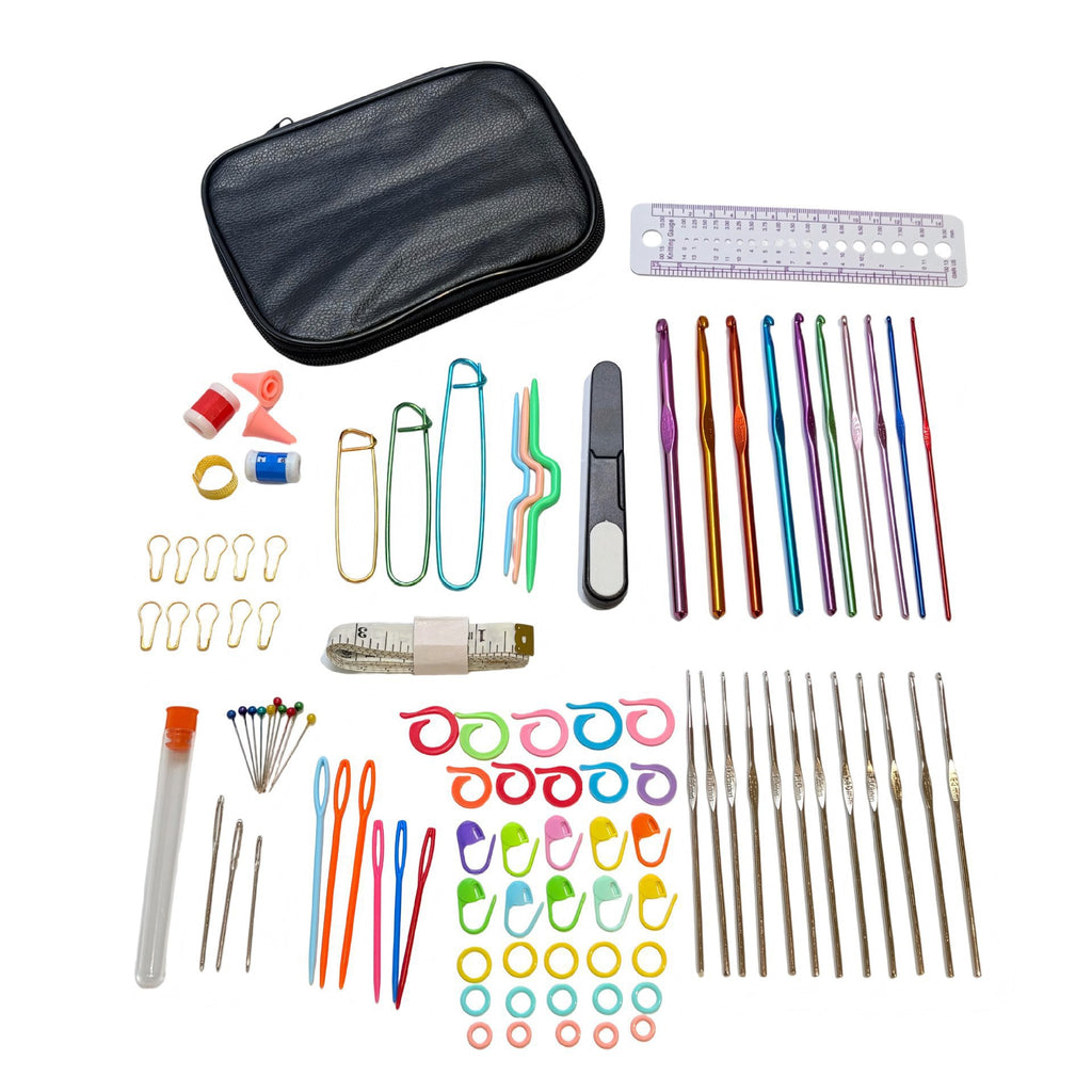 Aluminum Oxide Ergonomic Crochet Hook Kit with Portable Storage Case DIY Knitting Tools Set