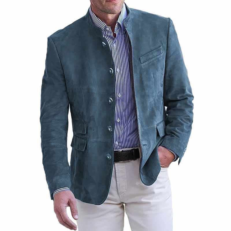 Men's casual suede trench coat