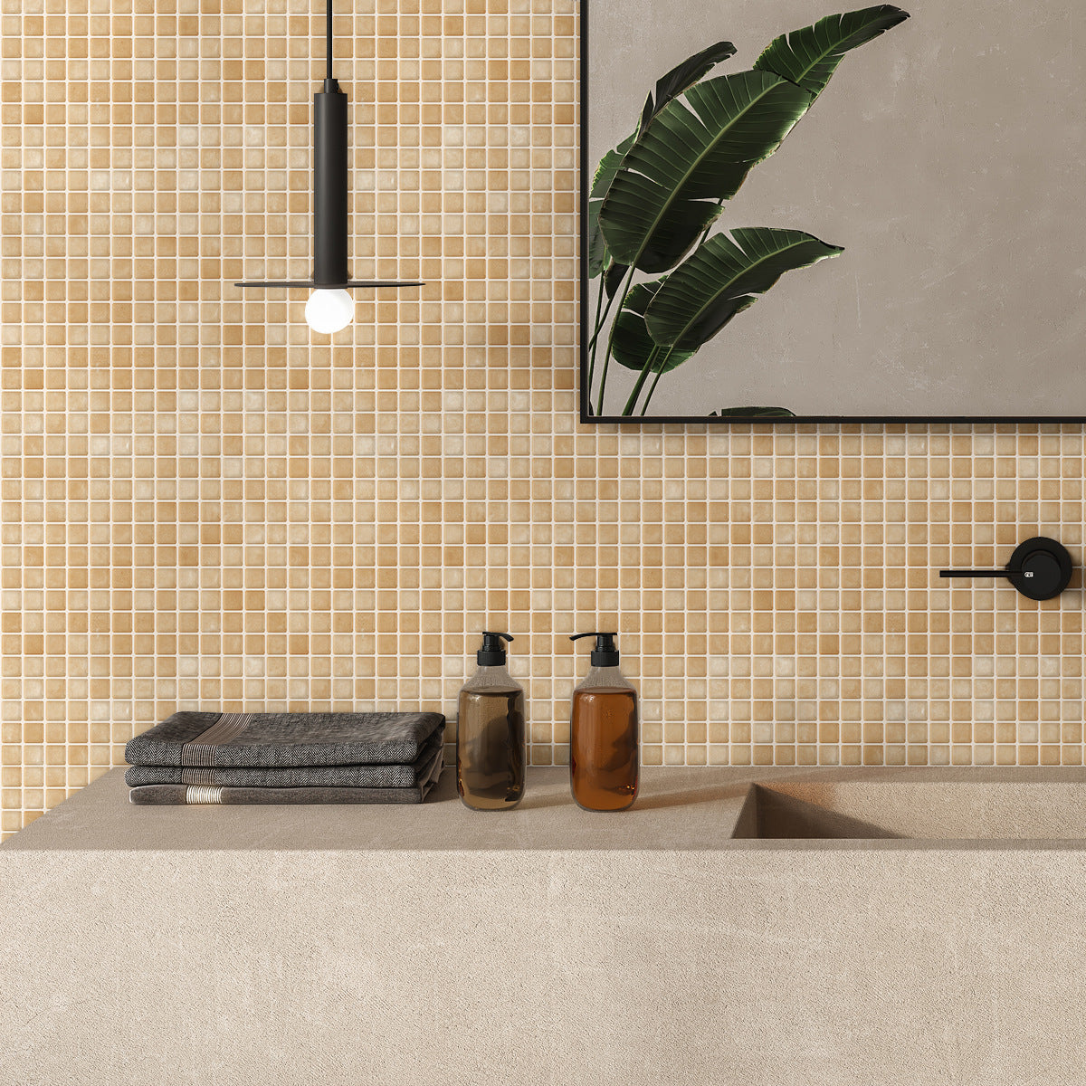 3D Self-Adhesive PET Mosaic Tile Wall Sticker for Home Decoration teemdrop