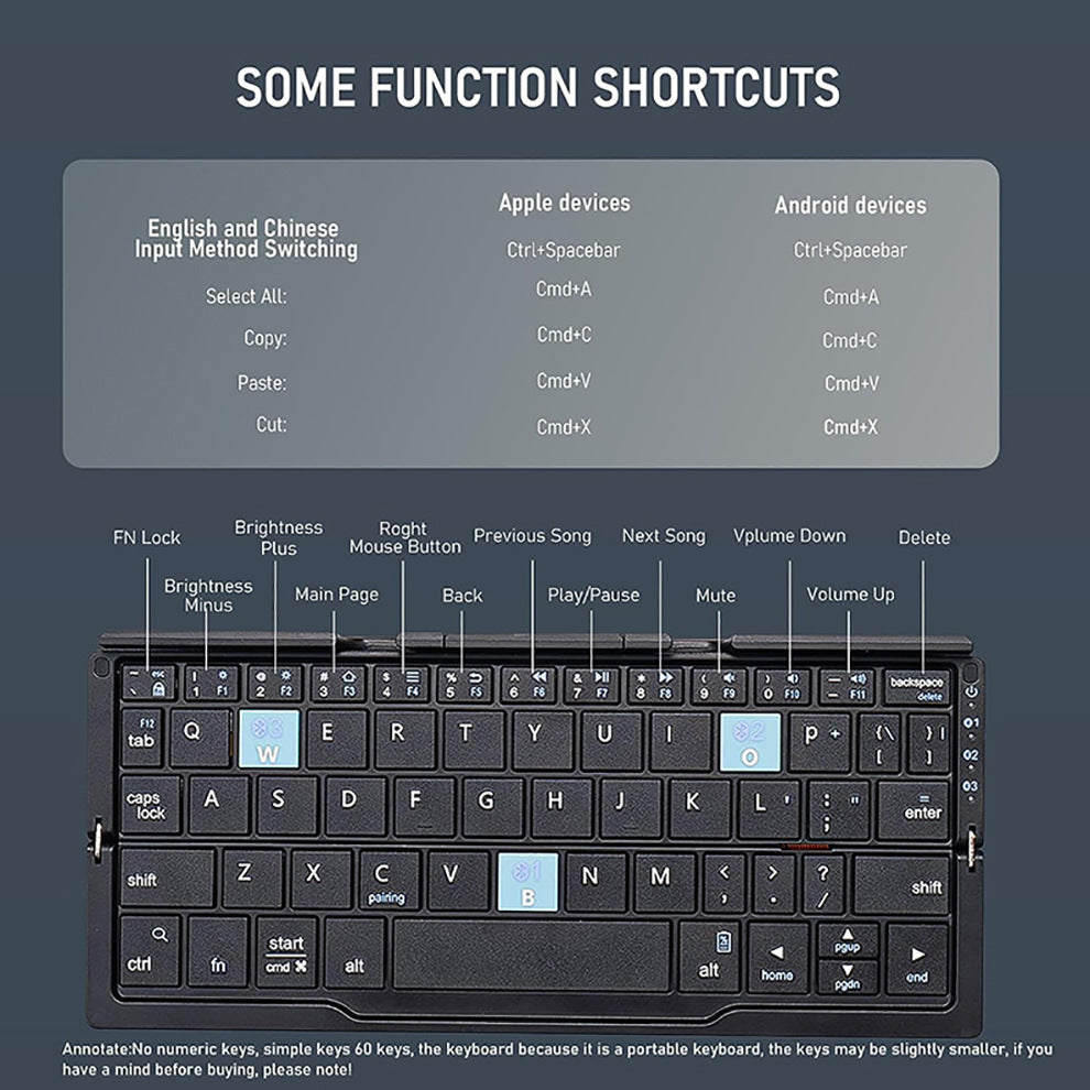 Wireless Portable Foldable Keyboard