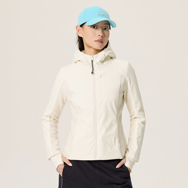 Women's Merino Wool Blend Goose Down Stand Collar Slim Fit Jacket teemdrop
