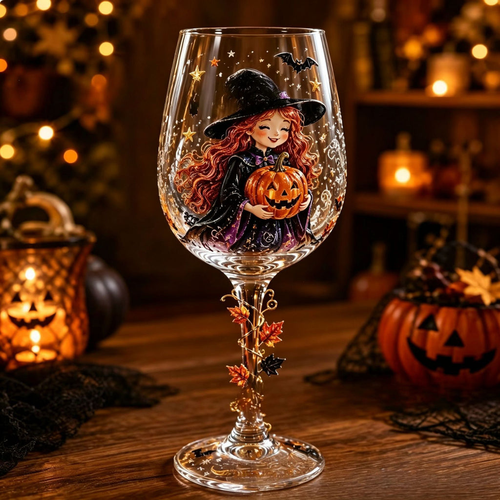 Christmas Halloween Themed Glass Art Goblet Festive Drinking Cup teemdrop