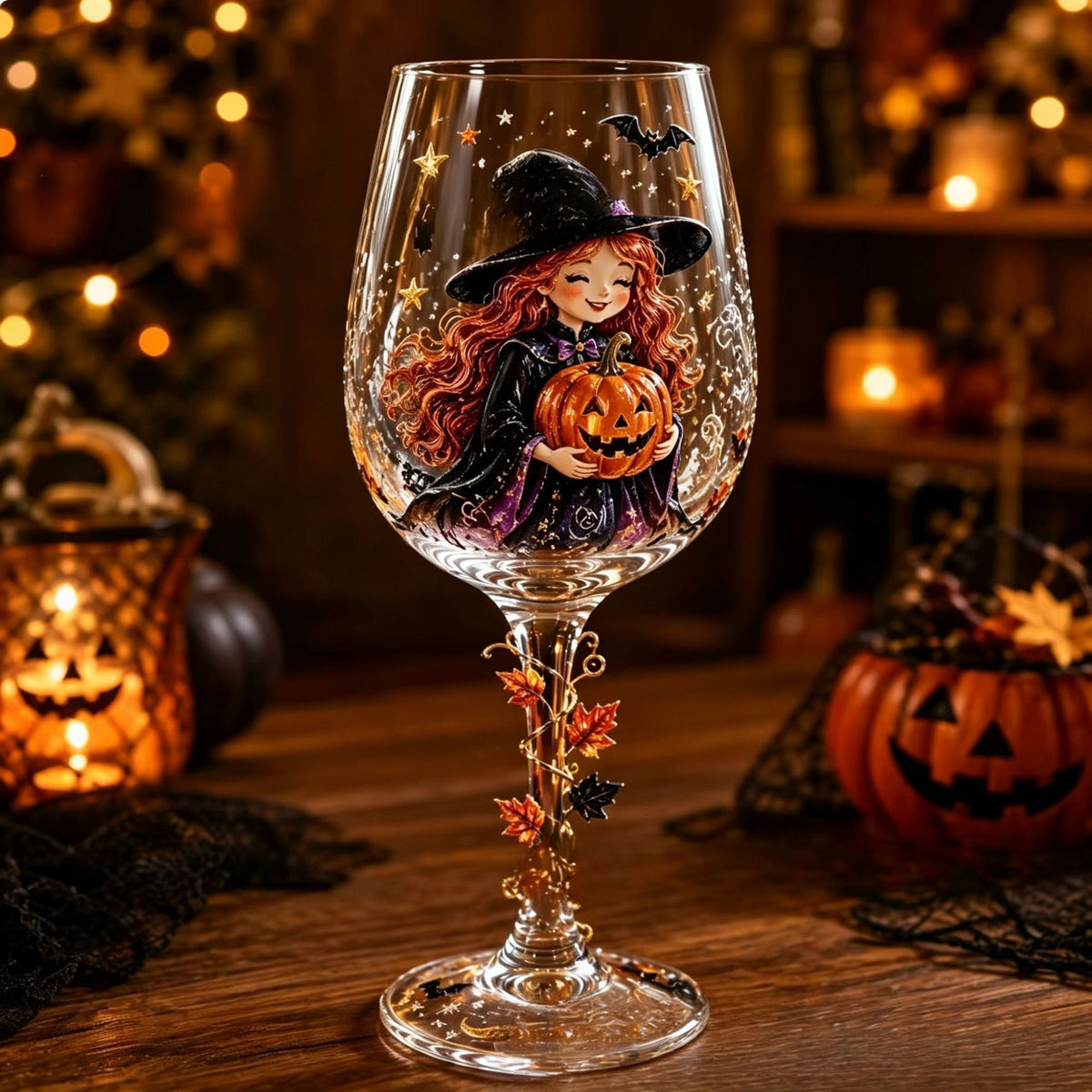 Christmas Halloween Themed Glass Art Goblet Festive Drinking Cup teemdrop