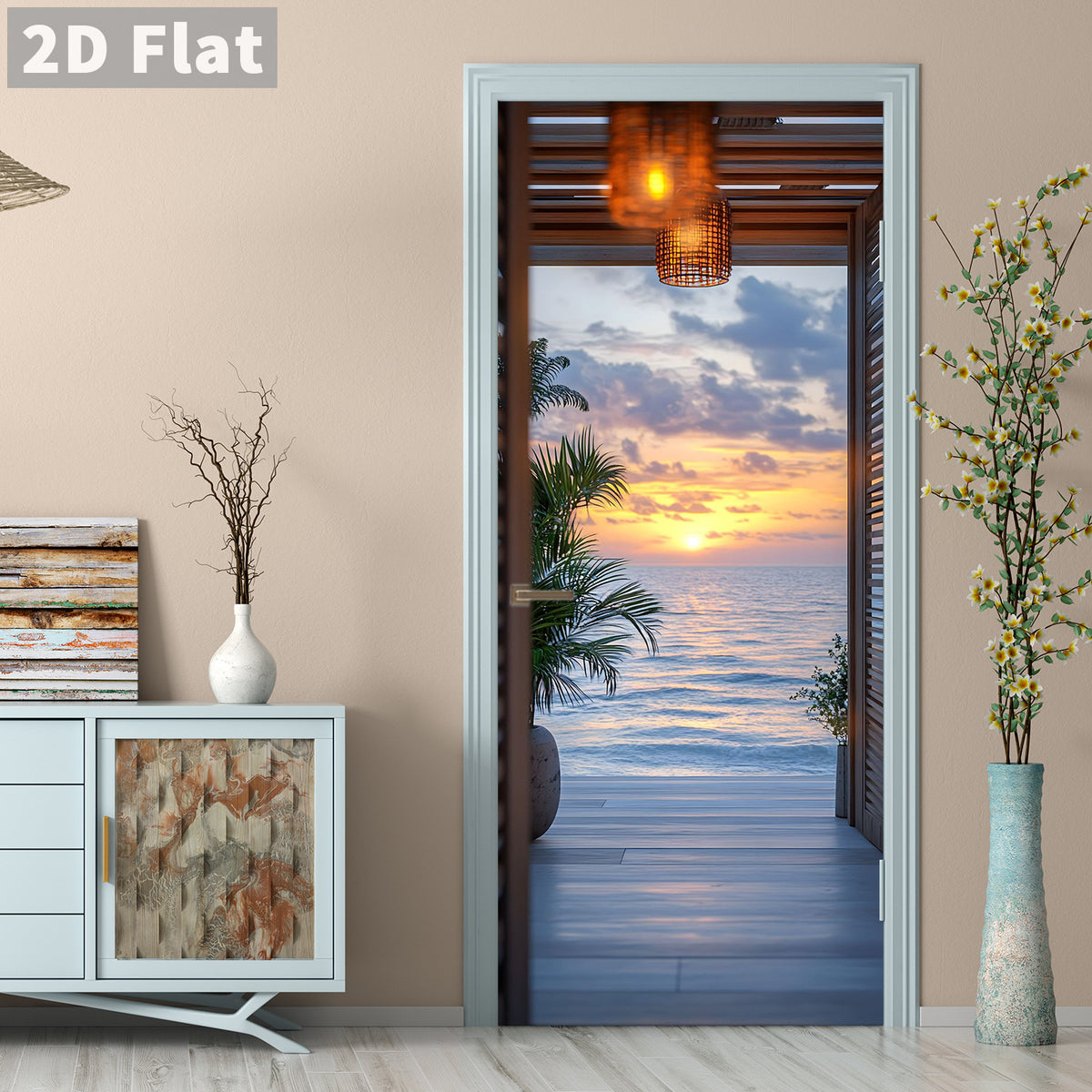 Creative Wooden Door Refurbished Door Stickers Wall Stickers teemdrop