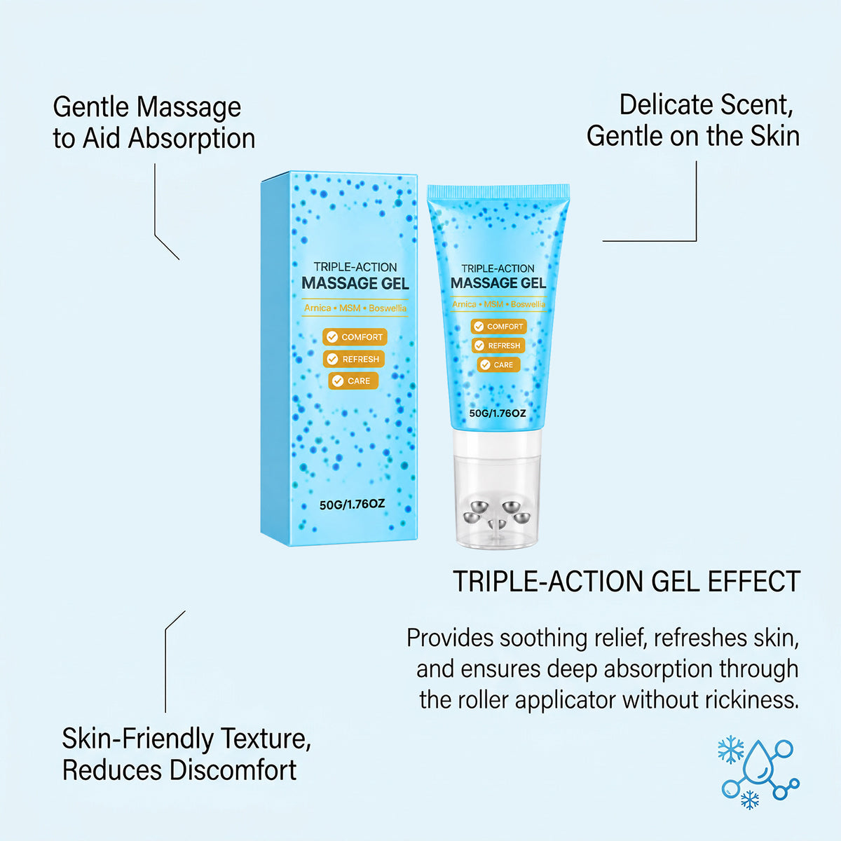 Gentle formula topical application care gel teemdrop