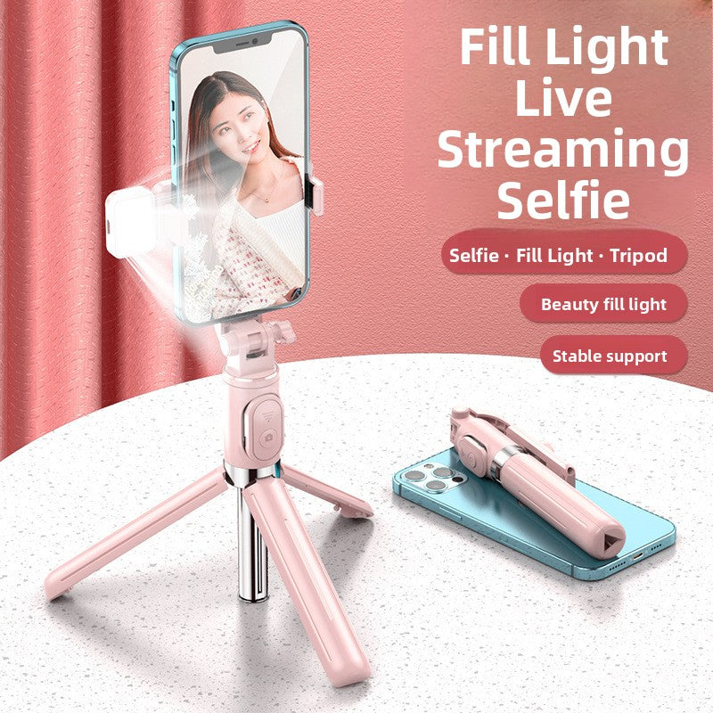 Portable Multi-Function Bluetooth Selfie Stick Tripod with Fill Light teemdrop