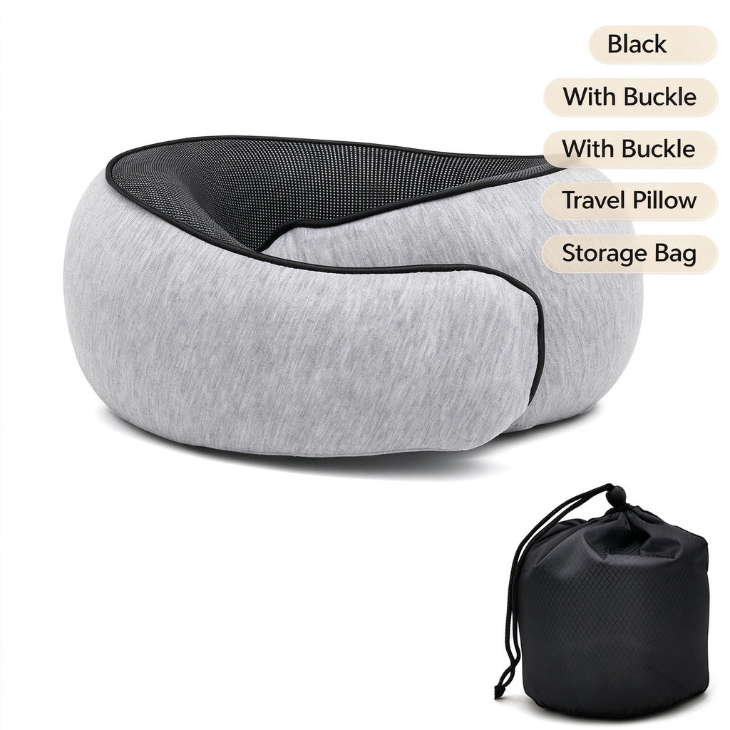 Memory Foam U-Shaped Travel Pillow teemdrop