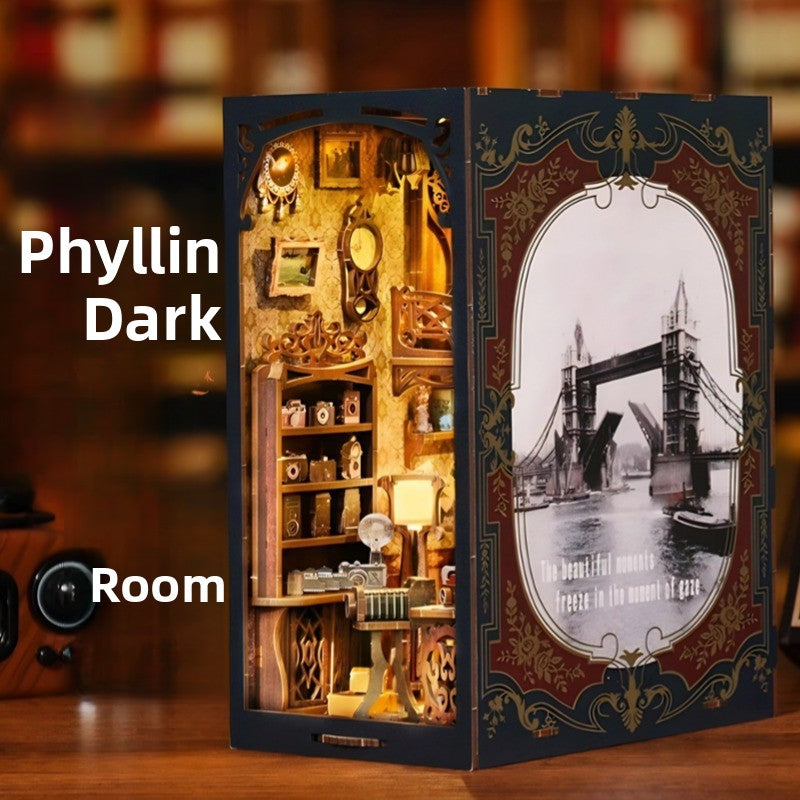 DIY Wooden Miniature Library Cabin Book Nook Building Kit
