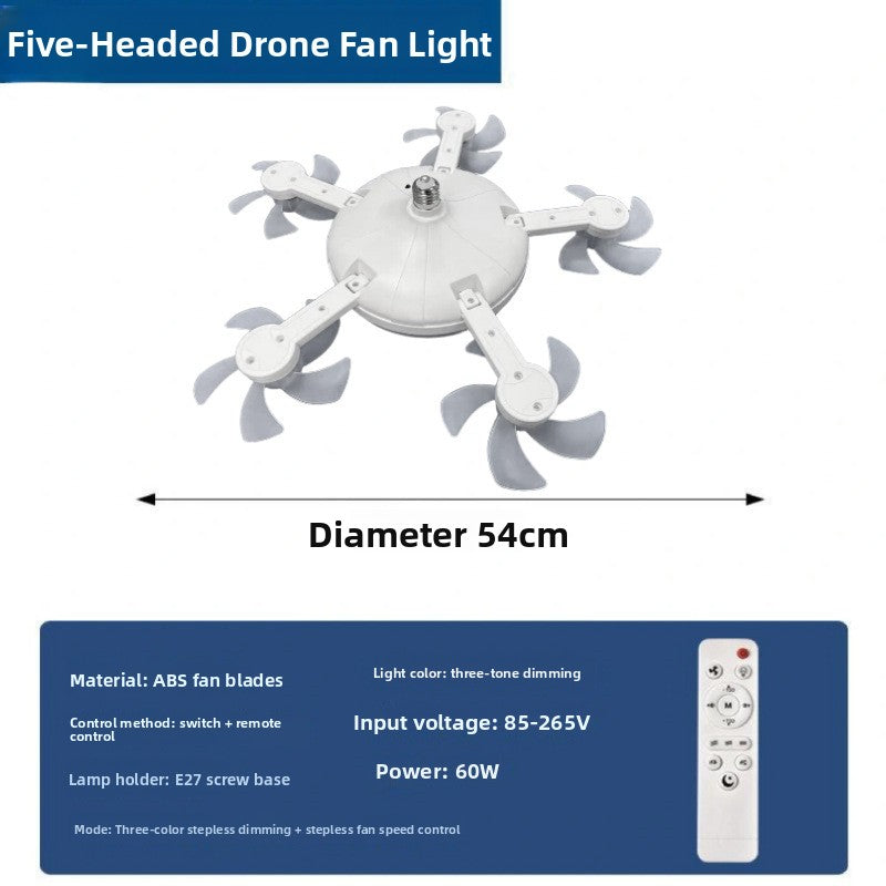 New type of remote-controlled integrated ceiling fan teemdrop