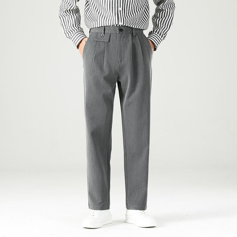 Men's Casual Pants Straight-Leg Drapey Dress Pants Long Pants teemdrop