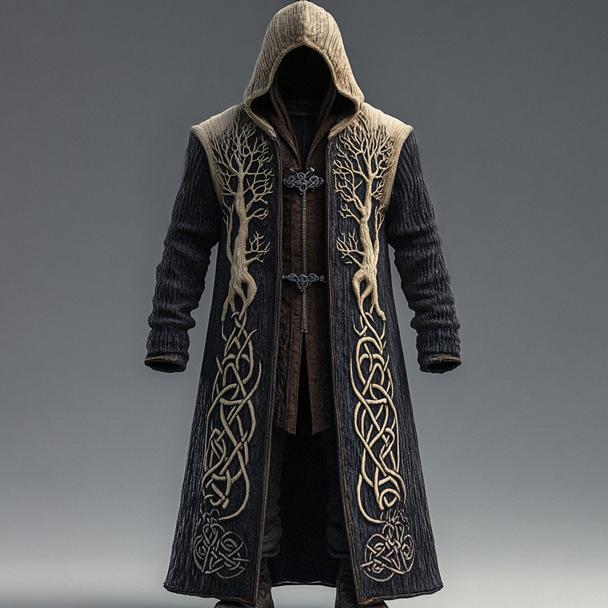 Men's 3D Printed Loose Fit Stand Collar Cardigan Sweater teemdrop