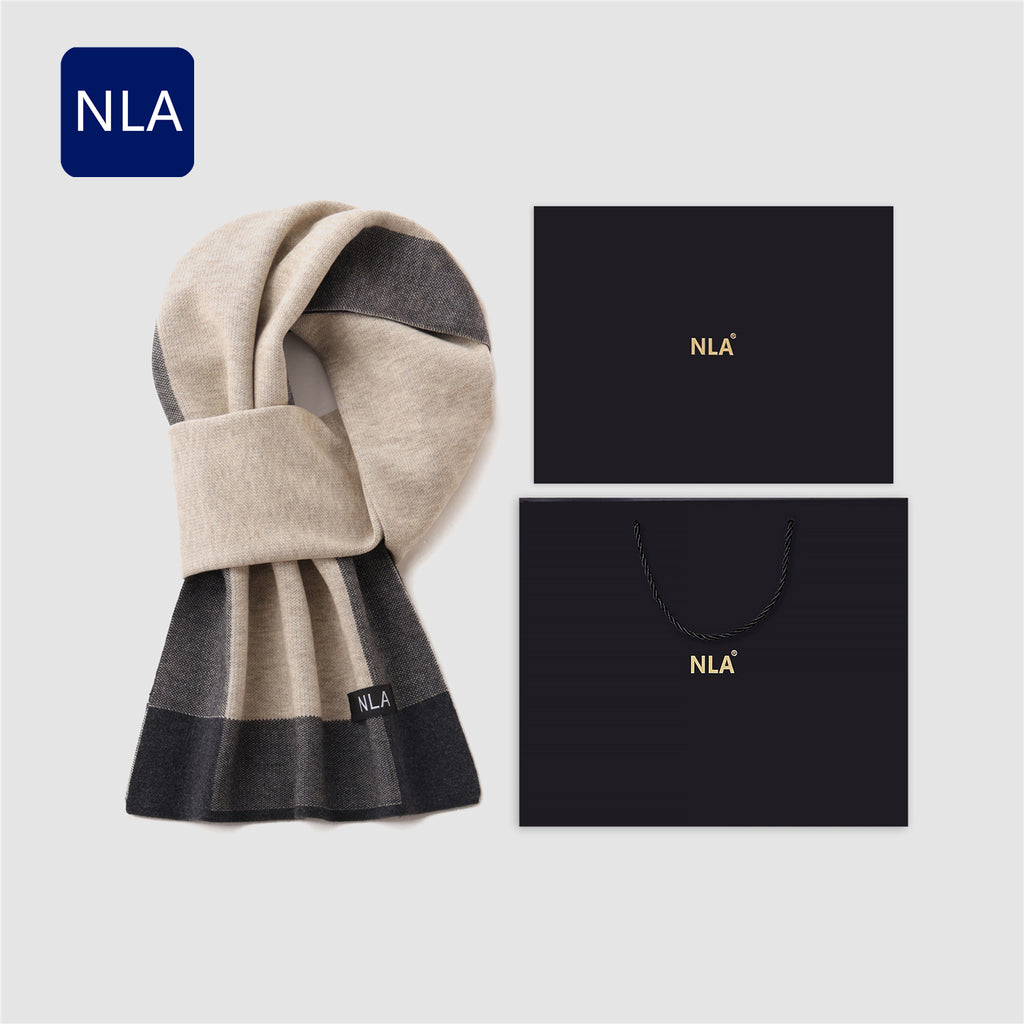 Men's Wool Scarf Men's Winter Warm Knitted Scarf teemdrop