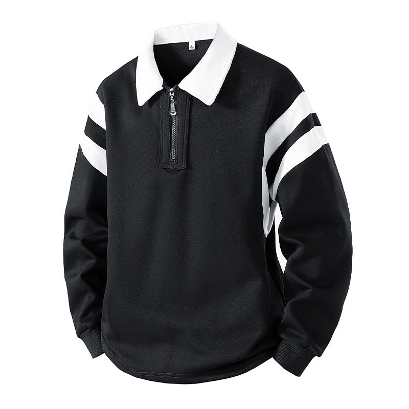 Retro half-zip polo hoodie teemdrop