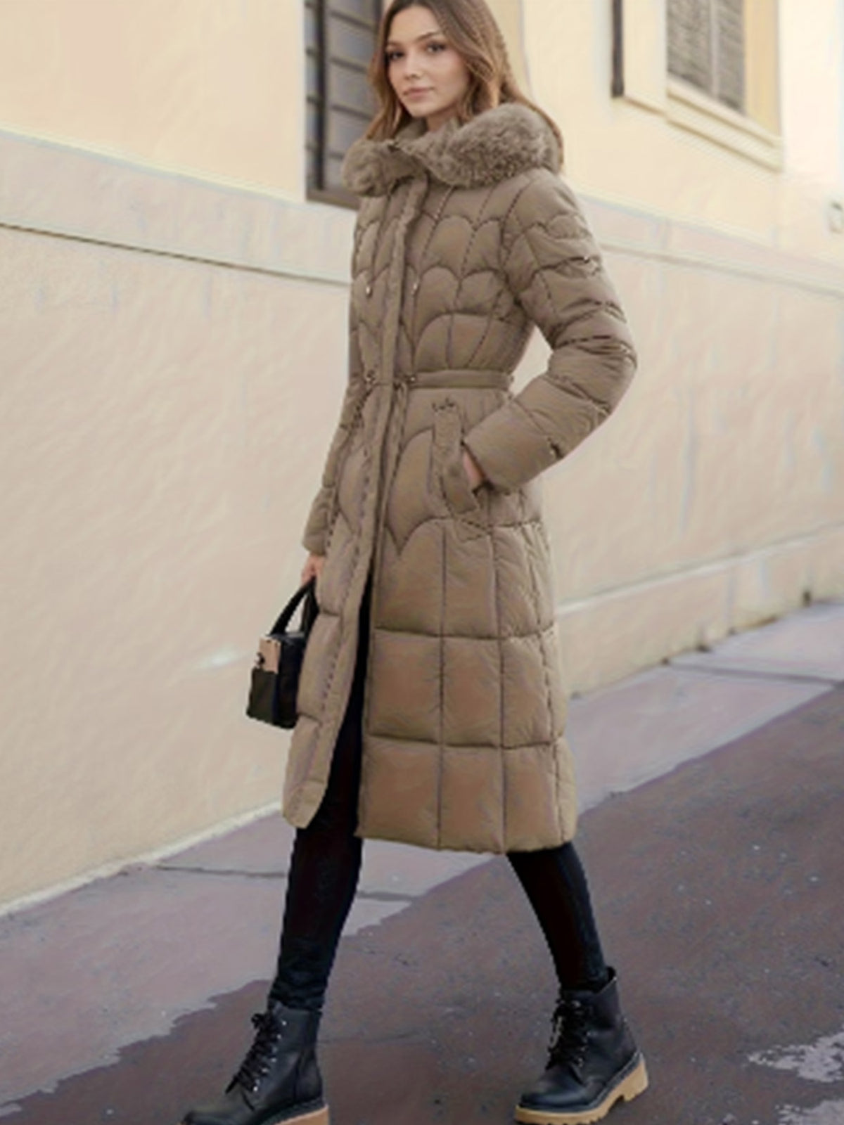 Women's Long Cotton-Padded Coat teemdrop