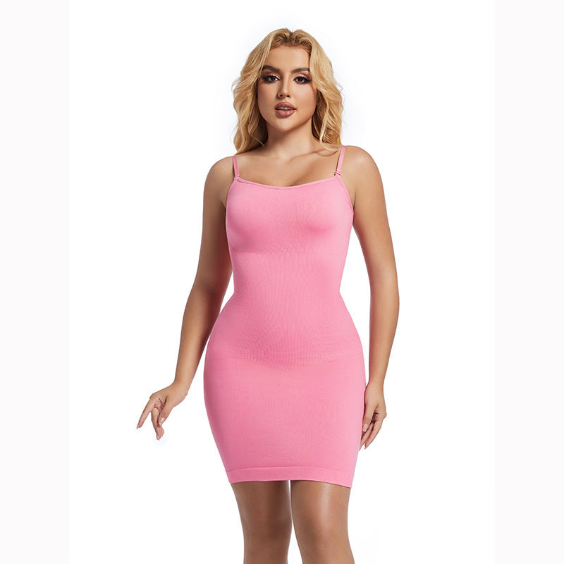 Women's Milk Silk V-Neck Spaghetti Strap Bodycon Dress teemdrop