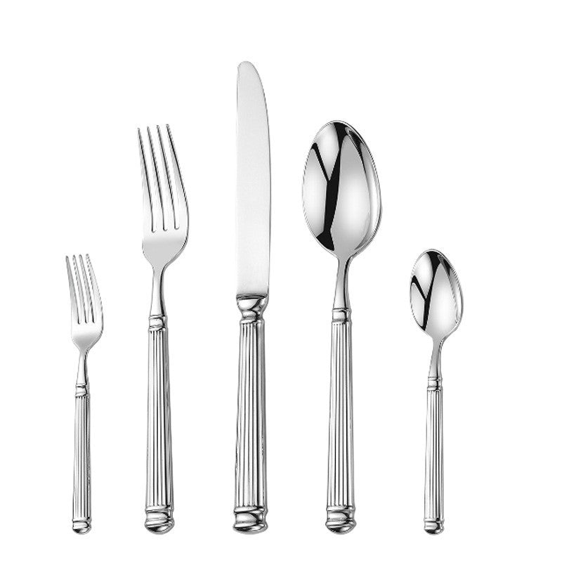 Stainless Steel Western Tableware Knife Fork Spoon Roman Column Design