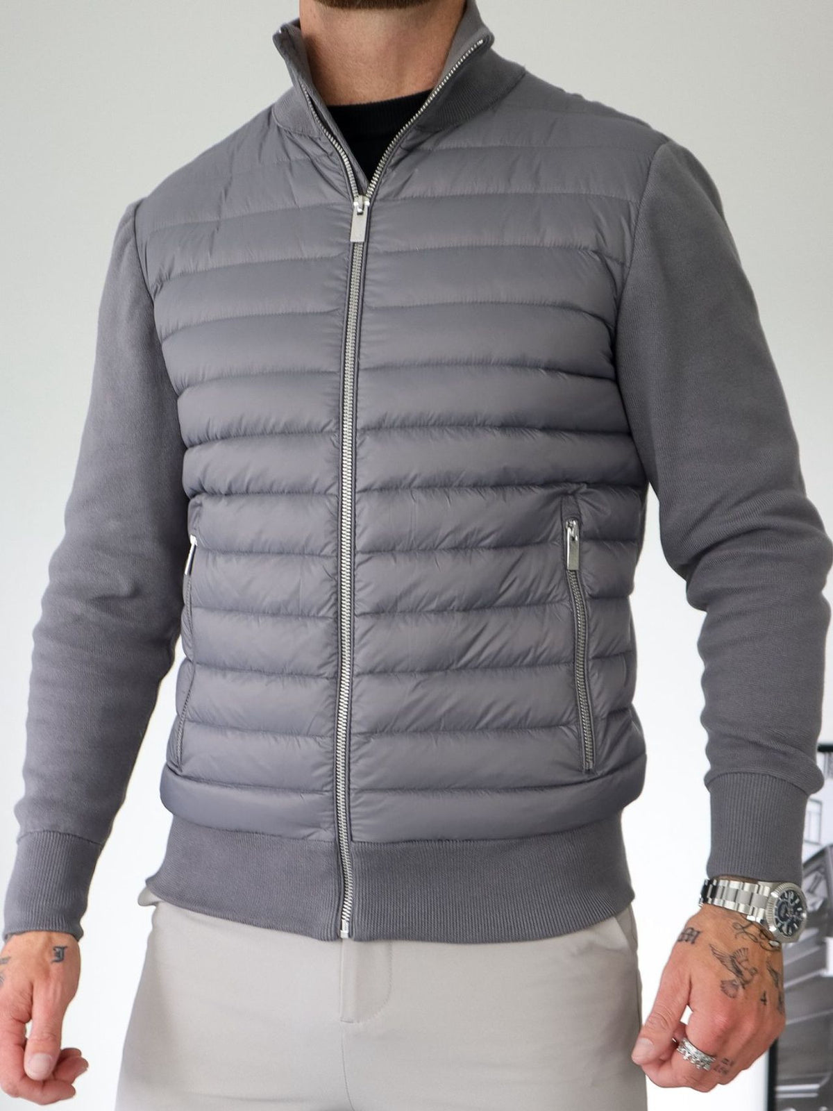 Men's Winter Solid Color Stand Collar Padded Cotton Warm Jacket teemdrop