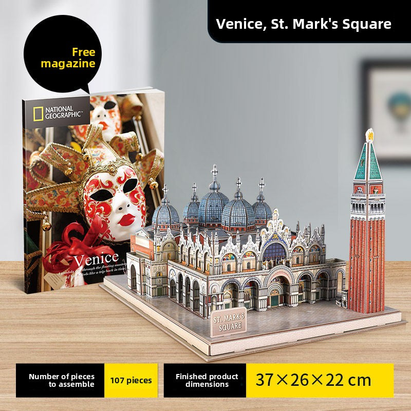 3D Paper Puzzle National Geographic World Architecture Model for Kids