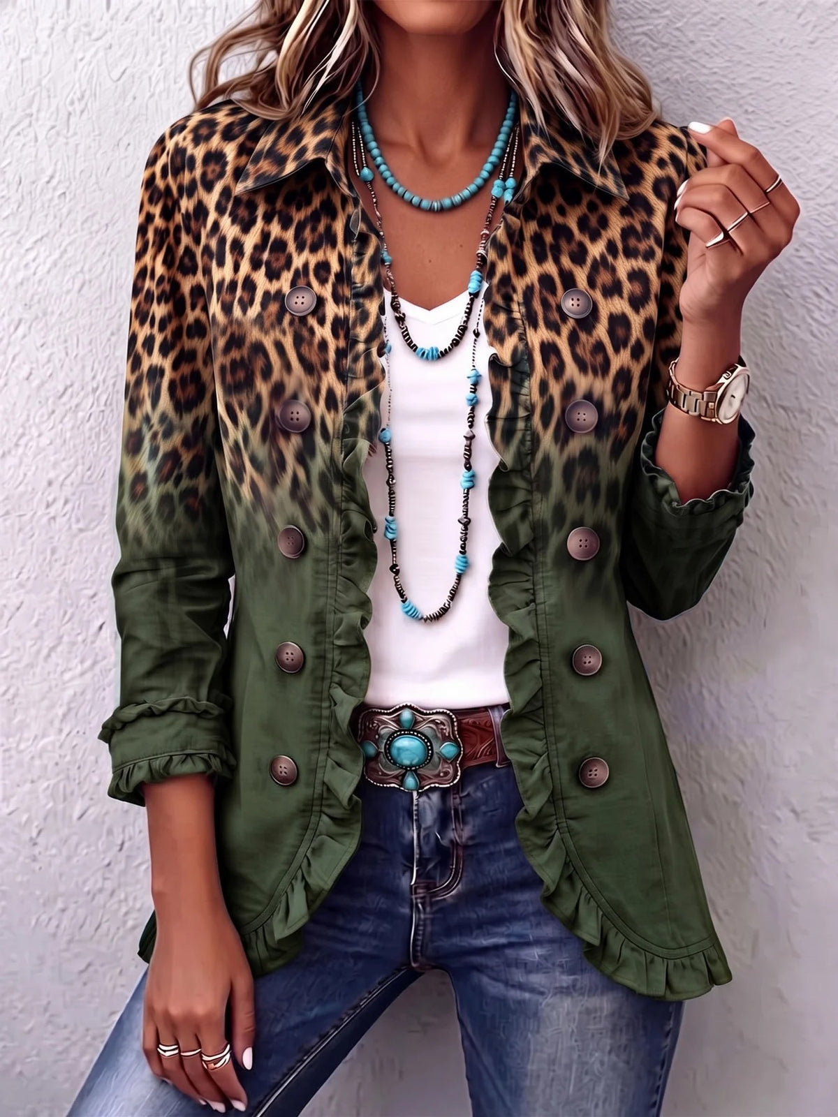 Womens Leopard Print Cardigan