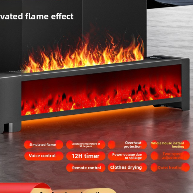 3D Simulated Flame Electric Heater Fan