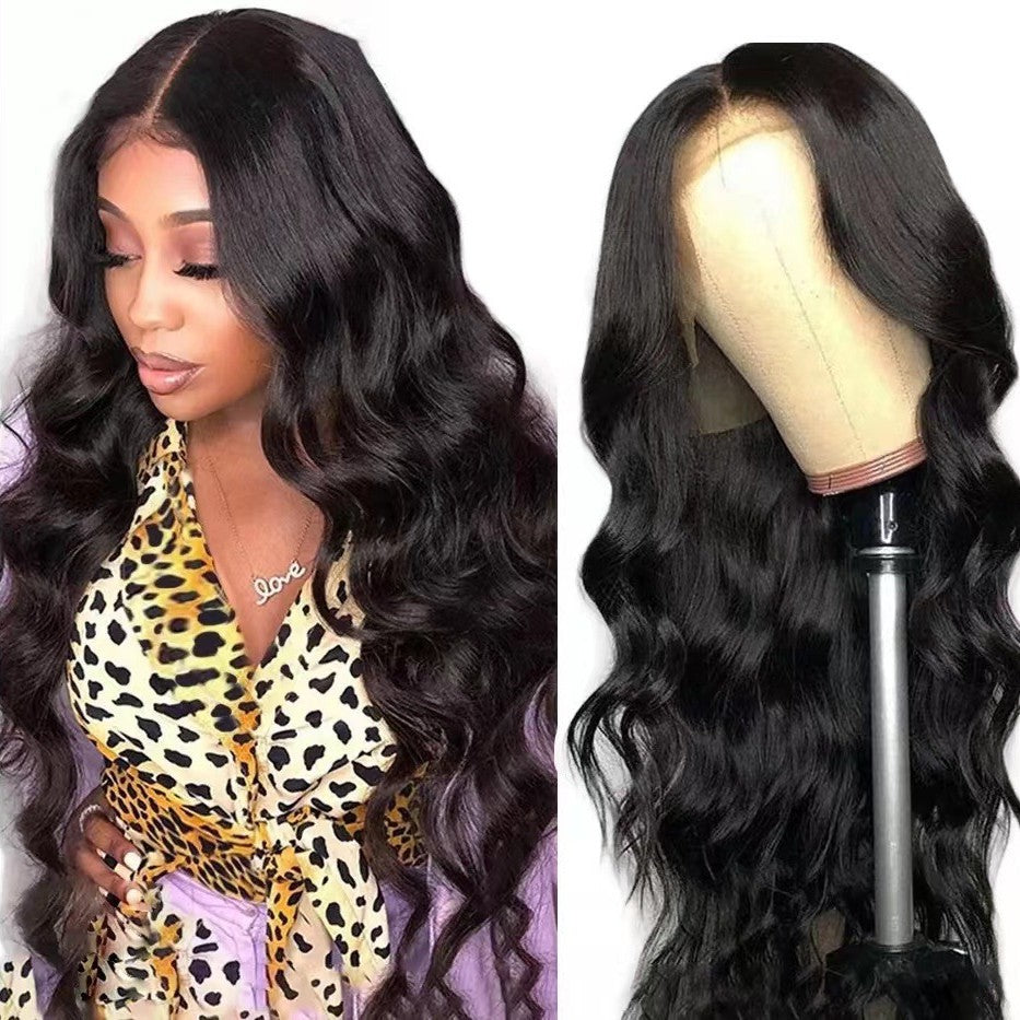 Women's Synthetic Long Curly Wig with Bangs Heat Resistant Fiber teemdrop