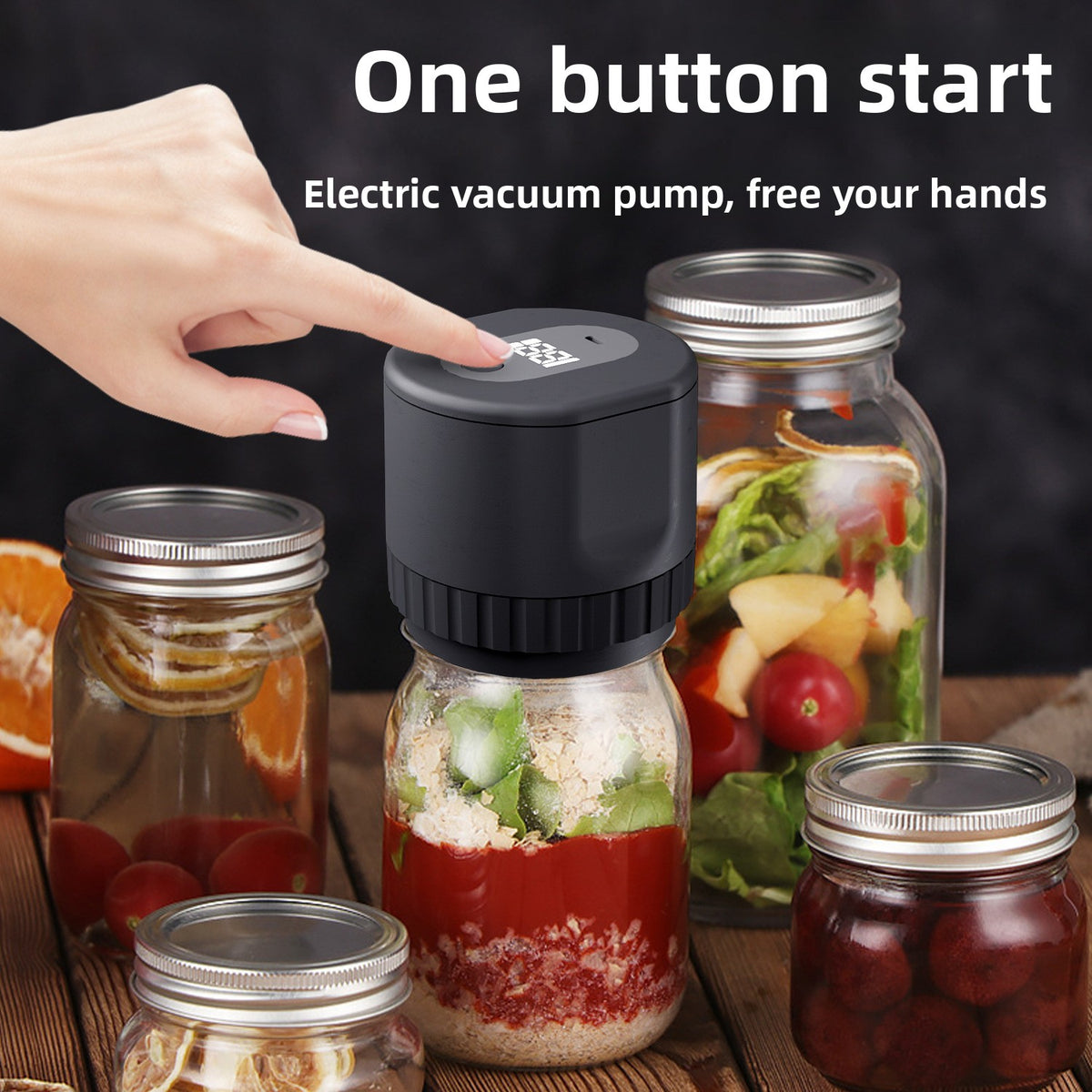 Electric Mason Jar Vacuum Sealer Kit teemdrop