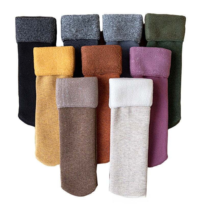 Fleece-Lined Thermal Winter Socks for Women