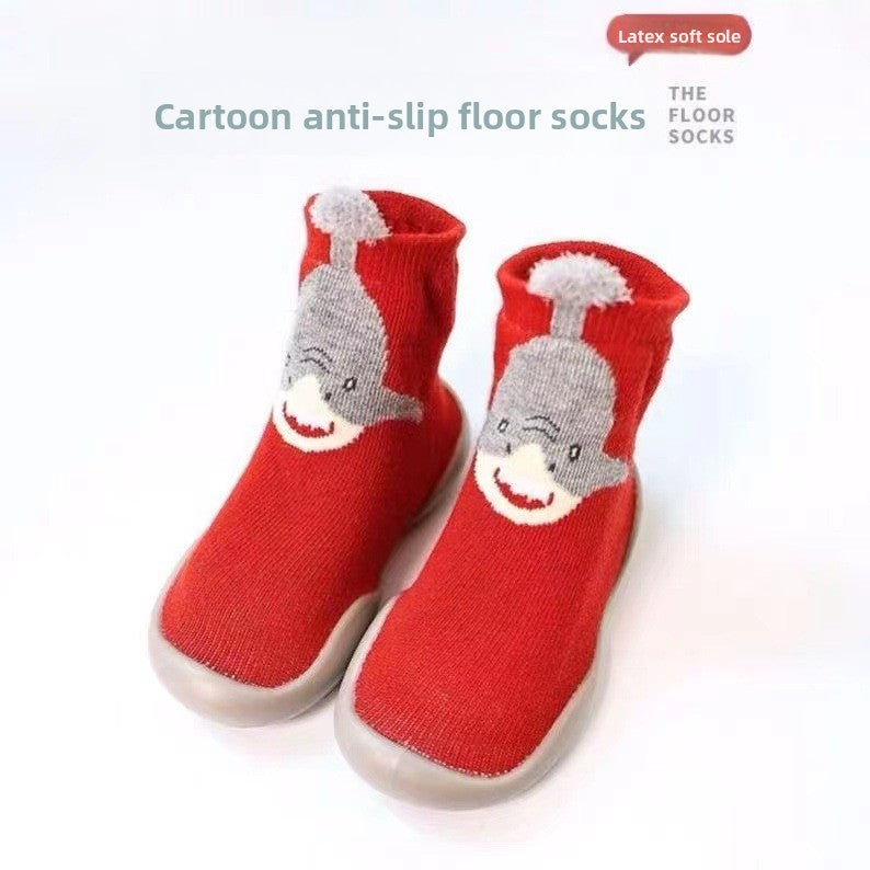 Cartoon Soft-Sole Cotton Baby Floor Socks Toddler Prewalker Shoes