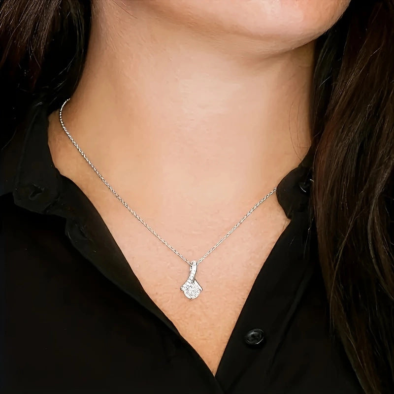 Couple twisted crystal necklace set