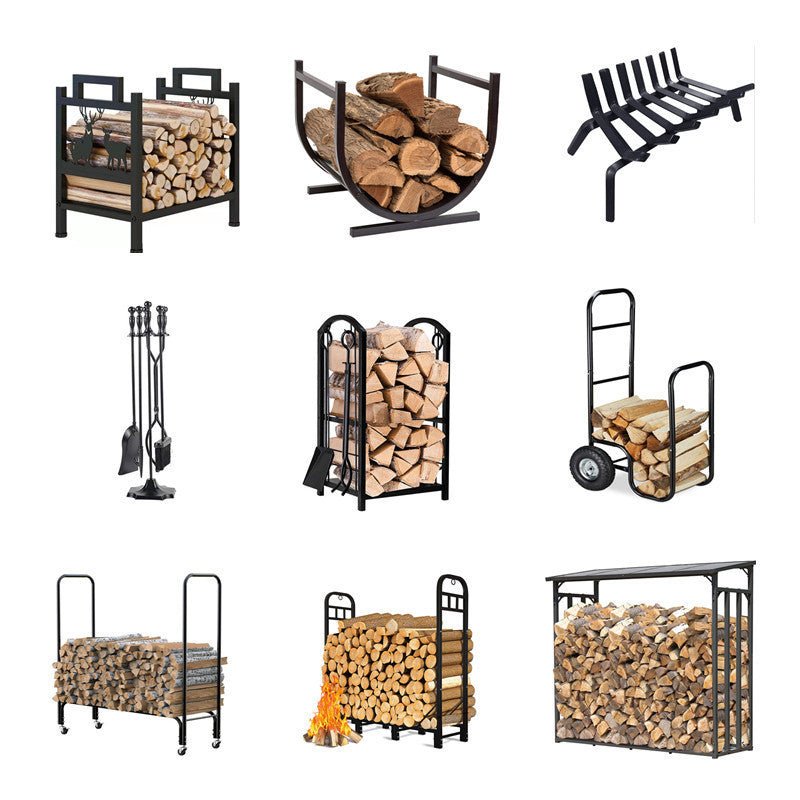 Burning stand firewood rack outdoor camping Wood stacking rack teemdrop