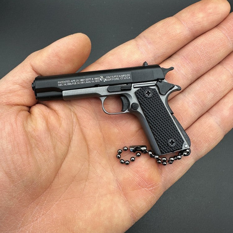 1:3 Scale 1911 Alloy Metal Gun Model Keychain Pendant, DIY Assembly