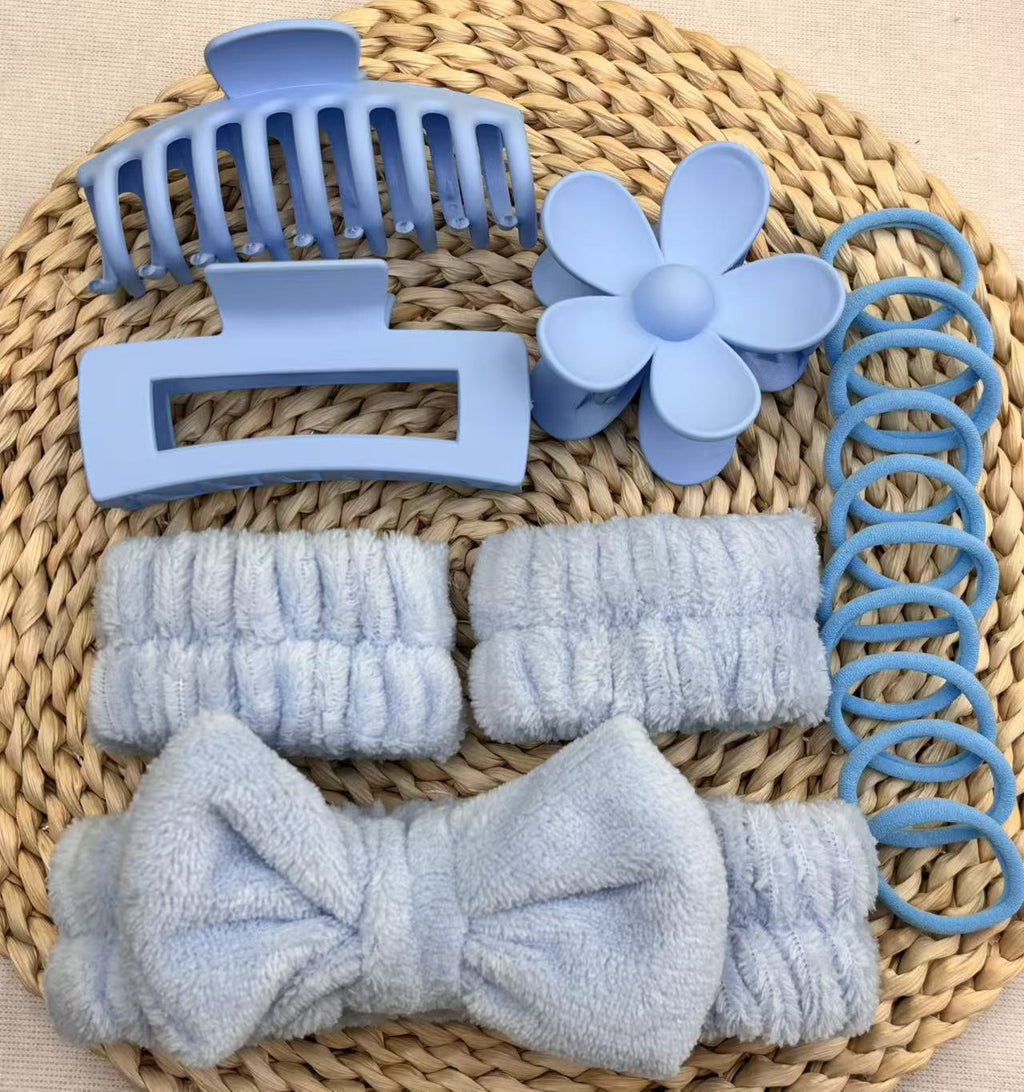 16-Piece Women's Hair Accessories Set with Bow Design and Versatile Clips Ties for Daily Styling teemdrop