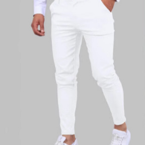 Men's Solid-Color Dress Pants, Business-Casual Trousers, Slim-Fit Formal Pants teemdrop