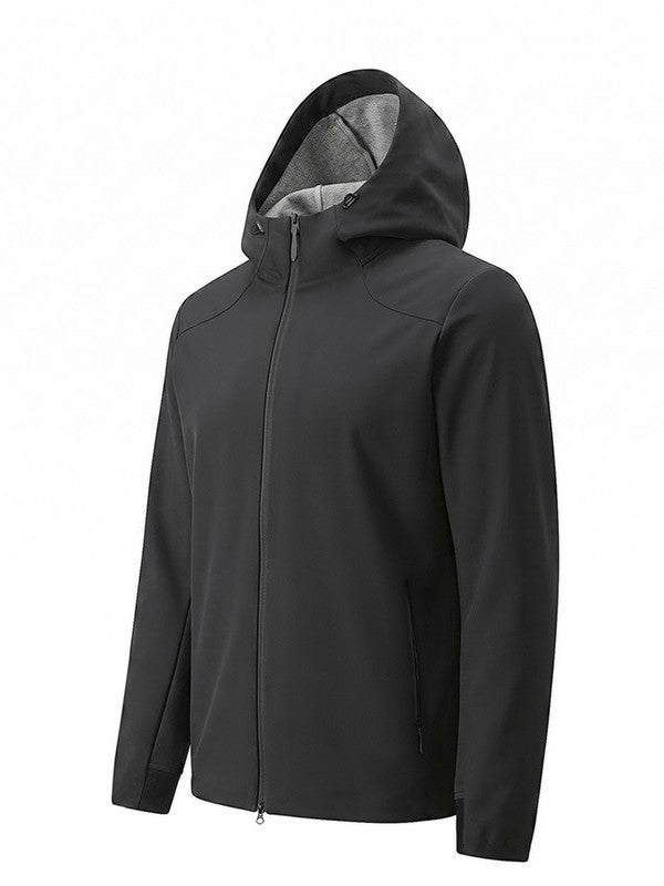 Unisex Hooded Windproof Softshell Jacket teemdrop