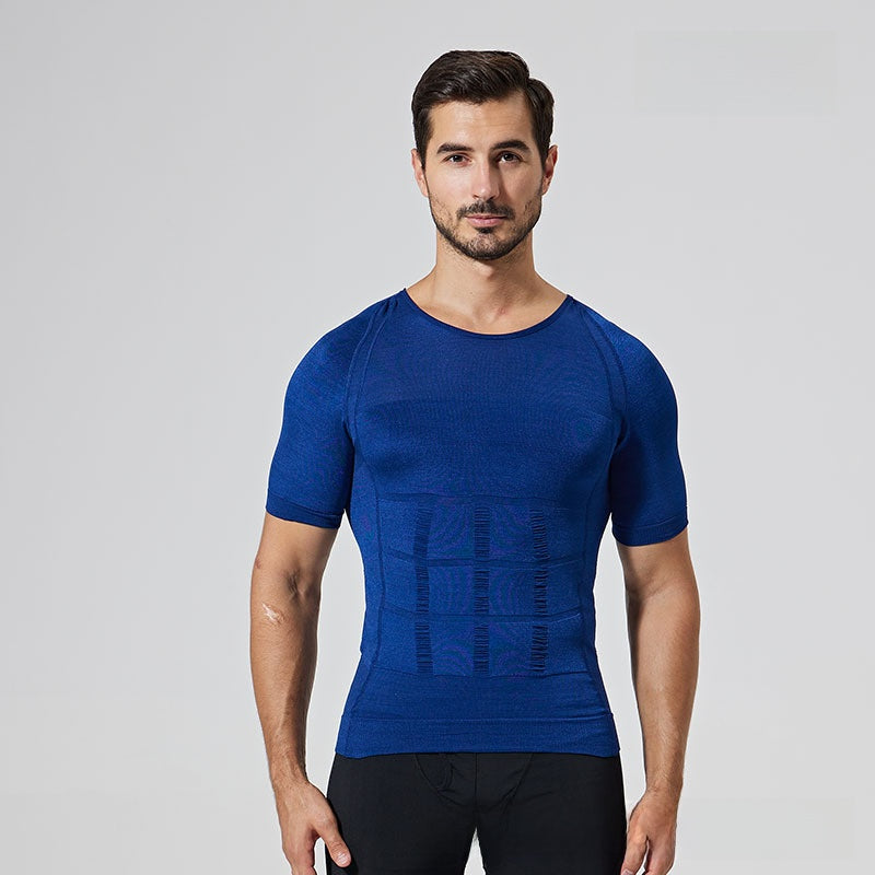Men's Slimming Body Shaper Vest Tummy Control Nylon Compression Fitness Top