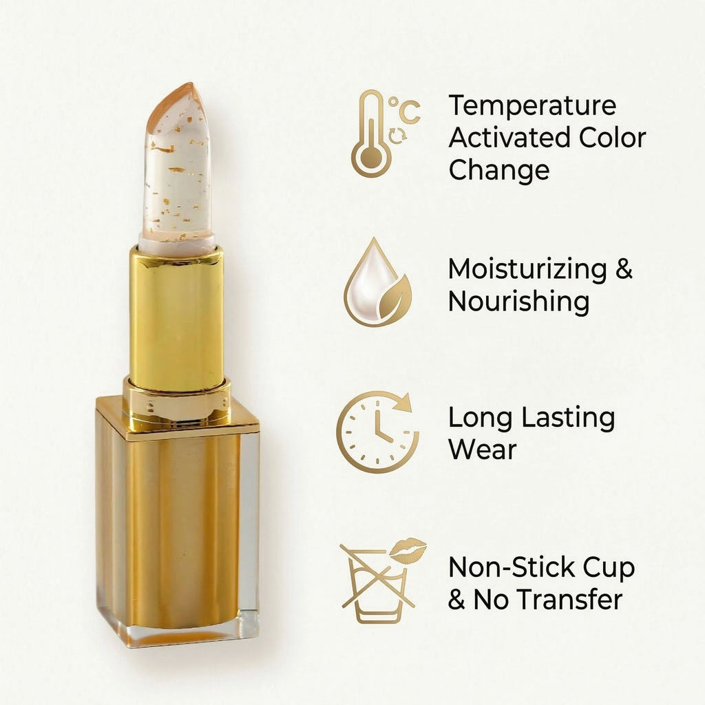 Gold foil thermochromic lipstick teemdrop