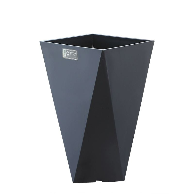 Nordic Style Rectangular Resin Flower Pot with Wheels, Imitation Cement Floor Planter teemdrop