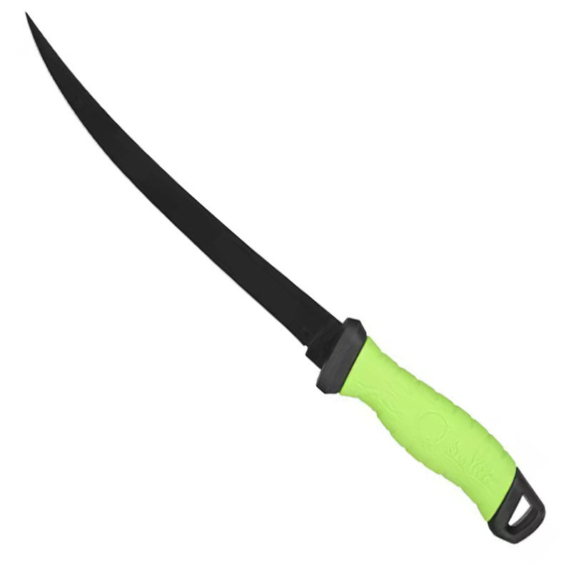 Portable Fishing Knife Set Non-Stick Meat Slicing Tool with Protective Cover Comfort Grip teemdrop