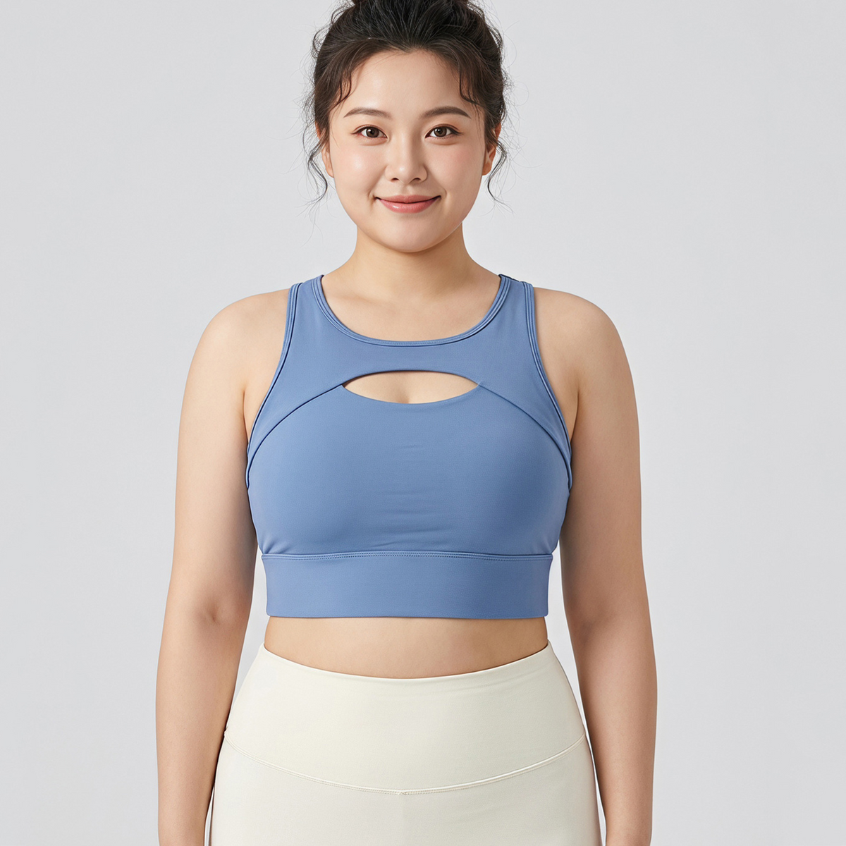 Women's High-Impact Hollow-Out Push-Up Sports Bra with Adjustable Back Clasp teemdrop