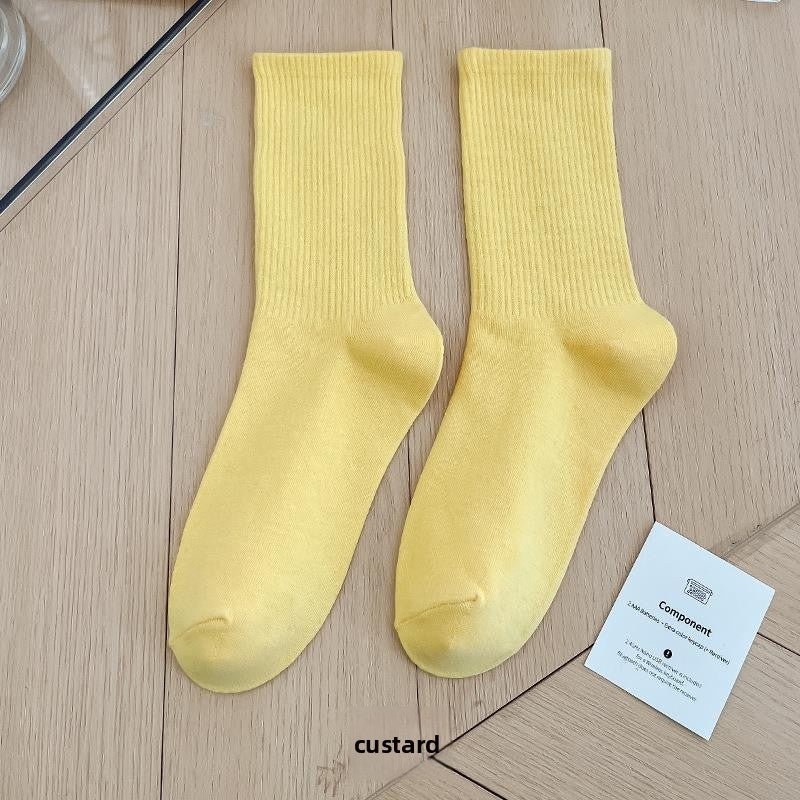 Unisex Combed Cotton Mid-Calf Socks teemdrop