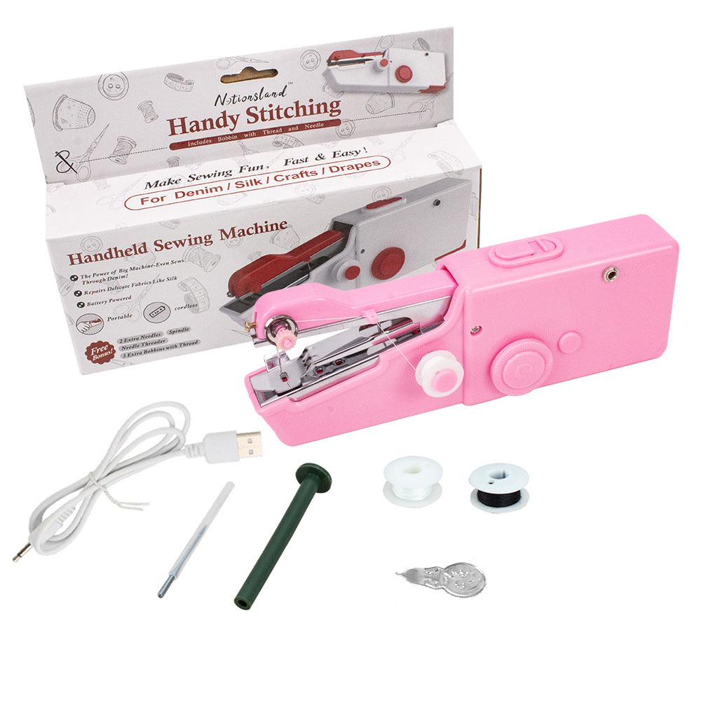 D&D Handheld Electric Household Sewing Machine USB Plug-In Sewing Machine Small Portable Mini Sewing Machine teemdrop