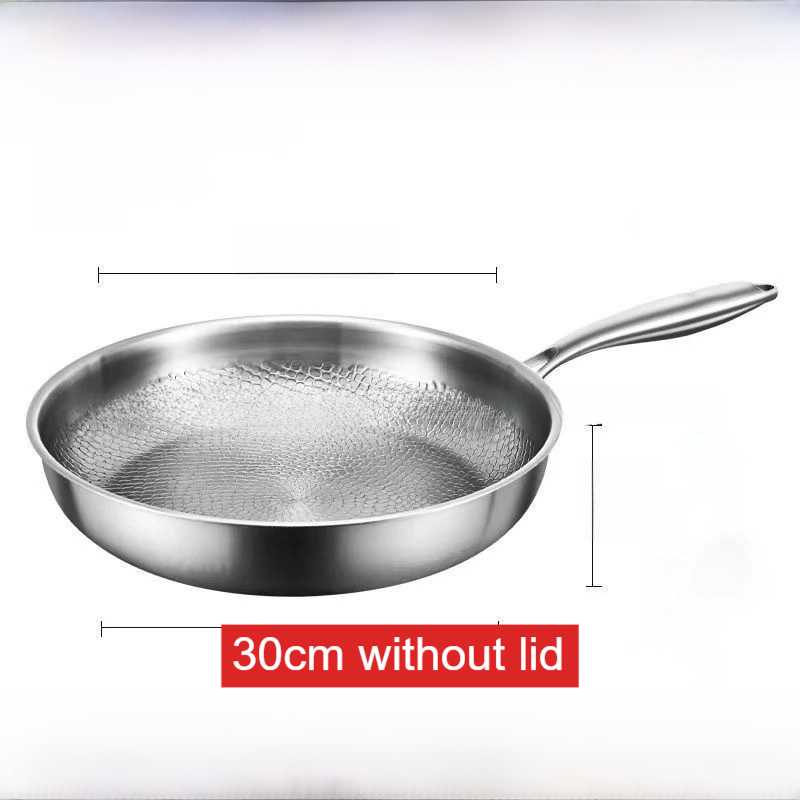 Titanium Hammered 304 Stainless Steel Non-Stick Frying Pan teemdrop
